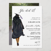 Modernes Minimalistisches Foto, das sie getan hat Einladung (Vorne/Hinten)