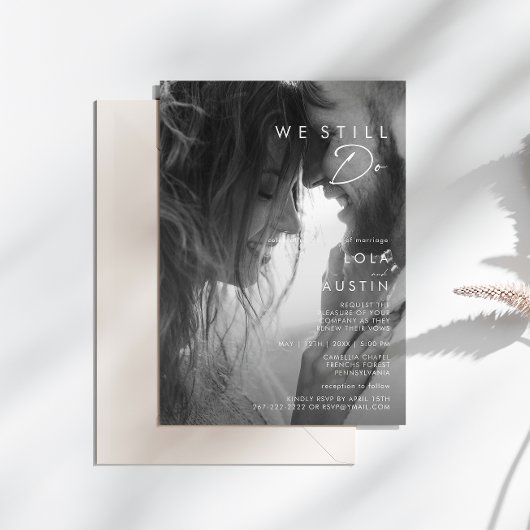 Modernes Minimalistisches Foto, das wir noch immer Einladung