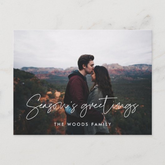 Modernes minimalistisches Foto der Grüße der Saiso Postkarte (Vorderseite)