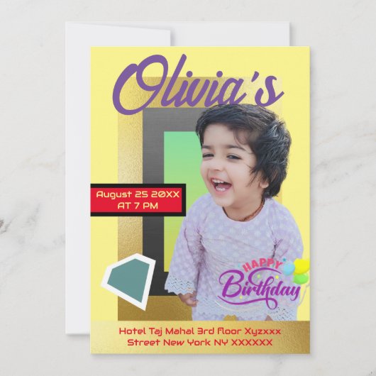 Modernes, Minimalistisches Foto Einladung (Vorderseite)