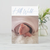 Modernes Minimalistisches Foto - Farbbabys anpasse Ankündigung (Stehend Vorderseite)