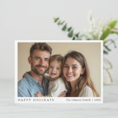 Modernes Minimalistisches Foto Feiertagskarte (Stehend Vorderseite)
