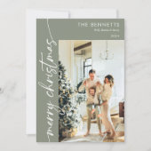 Modernes Minimalistisches Foto Frohe Weihnachten (Vorderseite)