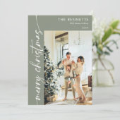 Modernes Minimalistisches Foto Frohe Weihnachten (Stehend Vorderseite)