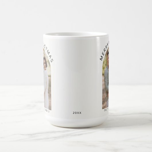 Modernes Minimalistisches Foto Frohe Weihnachten 2 Kaffeetasse (Mittel)