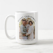 Modernes Minimalistisches Foto Frohe Weihnachten 2 Kaffeetasse (Links)