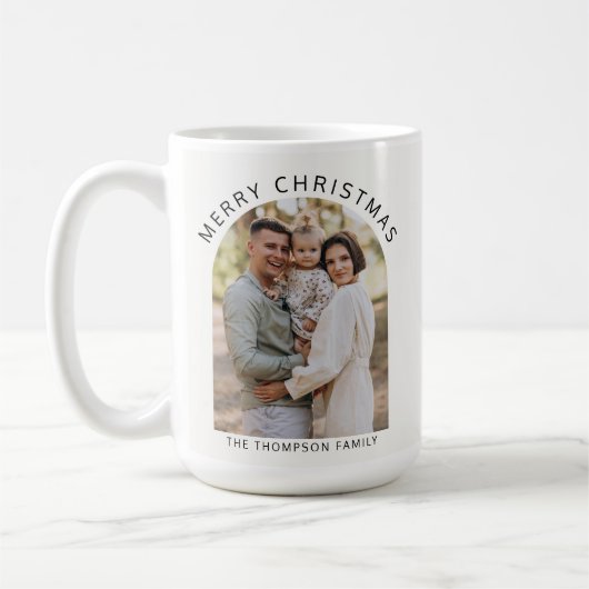 Modernes Minimalistisches Foto Frohe Weihnachten 2 Kaffeetasse (Links)