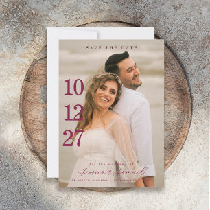 Modernes Minimalistisches Foto für die Hochzeit vo Save The Date
