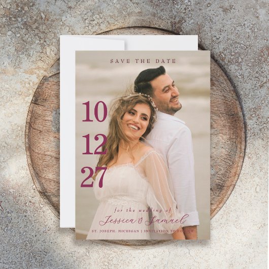 Modernes Minimalistisches Foto für die Hochzeit vo Save The Date