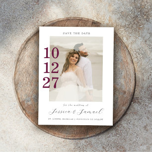 Modernes Minimalistisches Foto für die Hochzeit vo Save The Date