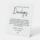 Modernes minimalistisches Foto für die Hochzeitsbe Sockelschild (Vorderseite)