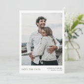 Modernes Minimalistisches Foto für grünen Text Sav Einladung (Stehend Vorderseite)