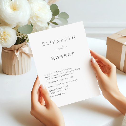 Modernes Minimalistisches Foto für Hochzeiten Einladung