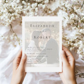 Modernes Minimalistisches Foto für Hochzeiten Einladung