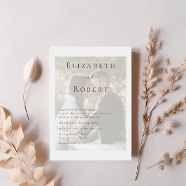 Modernes Minimalistisches Foto für Hochzeiten Einladung