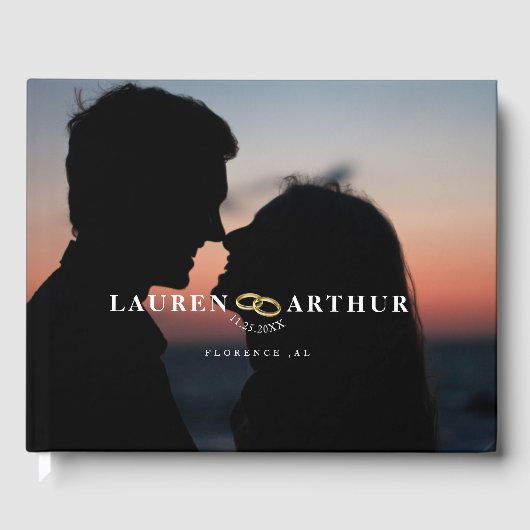 Modernes, minimalistisches Foto für Hochzeitsgäste Gästebuch (Vorderseite)