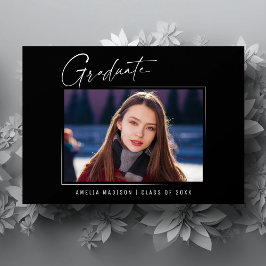 Modernes Minimalistisches Foto für Ink Script Grad Ankündigung