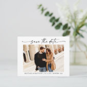 Modernes, Minimalistisches Foto für Ink Script Sav Postkarte (Stehend Vorderseite)