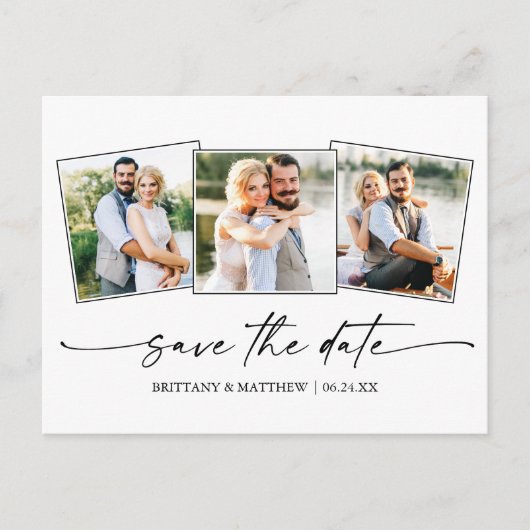 Modernes Minimalistisches Foto für InkScript 3 Sav Postkarte (Vorderseite)