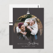 Modernes, Minimalistisches Foto für Weihnachten Postkarte (Vorne/Hinten)