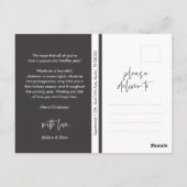 Modernes, Minimalistisches Foto für Weihnachten Postkarte (Rückseite)