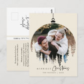 Modernes, Minimalistisches Foto für Weihnachten Postkarte (Vorne/Hinten)