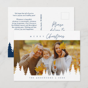 Modernes, Minimalistisches Foto für Weihnachten Postkarte