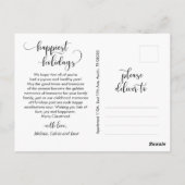 Modernes, Minimalistisches Foto für Weihnachten Postkarte (Rückseite)