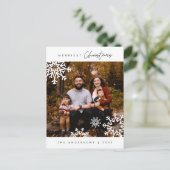 Modernes, Minimalistisches Foto für Weihnachten Postkarte (Stehend Vorderseite)