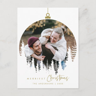 Modernes, Minimalistisches Foto für Weihnachten Postkarte