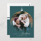 Modernes, Minimalistisches Foto für Weihnachten Postkarte (Vorne/Hinten)