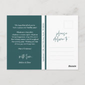 Modernes, Minimalistisches Foto für Weihnachten Postkarte (Rückseite)