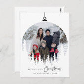 Modernes, Minimalistisches Foto für Weihnachten Postkarte (Vorne/Hinten)