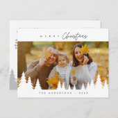 Modernes, Minimalistisches Foto für Weihnachten Postkarte (Vorne/Hinten)