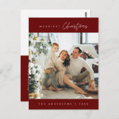 Modernes, Minimalistisches Foto für Weihnachten Postkarte (Vorne/Hinten)