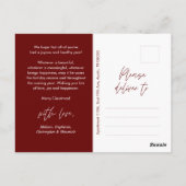 Modernes, Minimalistisches Foto für Weihnachten Postkarte (Rückseite)