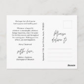 Modernes, Minimalistisches Foto für Weihnachten Postkarte (Rückseite)