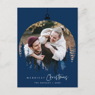 Modernes, Minimalistisches Foto für Weihnachten Postkarte