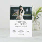 Modernes Minimalistisches Foto - Geburtstag Einladung (Stehend Vorderseite)