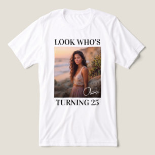Modernes Minimalistisches Foto-Geburtstagshemd Tri-Blend Shirt