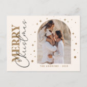 Modernes Minimalistisches Foto Gold Postkarte (Vorderseite)