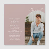 Modernes Minimalistisches Foto Grad Einladung Magn (Vorderseite)