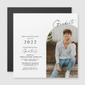 Modernes Minimalistisches Foto Grad Einladung Magn (Vorne/Hinten)