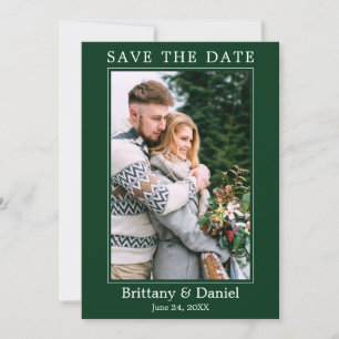 Modernes Minimalistisches Foto Grün Save The Date