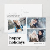 Modernes Minimalistisches Foto Happy Holidays Weih Postkarte (Vorne/Hinten)