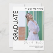 Modernes Minimalistisches Foto High School Abschlu Ankündigung (Vorderseite)