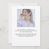 Modernes Minimalistisches Foto High School Abschlu Ankündigung (Rückseite)