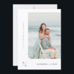 Modernes Minimalistisches Foto Hochzeit Einladung<br><div class="desc">Das moderne Minimalistische Foto Wedding Invite,  das perfekt für die Liebhaber von Eleganz und Romantik geeignet ist. Die Einladung zeigt ein minimalistisches Schwarz-Weiß-Design,  das ein wunderschönes Foto eines Paares hervorhebt.</div>