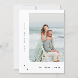 Modernes Minimalistisches Foto Hochzeit Einladung