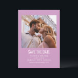 Modernes Minimalistisches Foto Hochzeit Niedlich L Save The Date<br><div class="desc">Modernes Minimalistisches Foto Niedlich Hochzeit Sichern Sie das Datum in Lila</div>